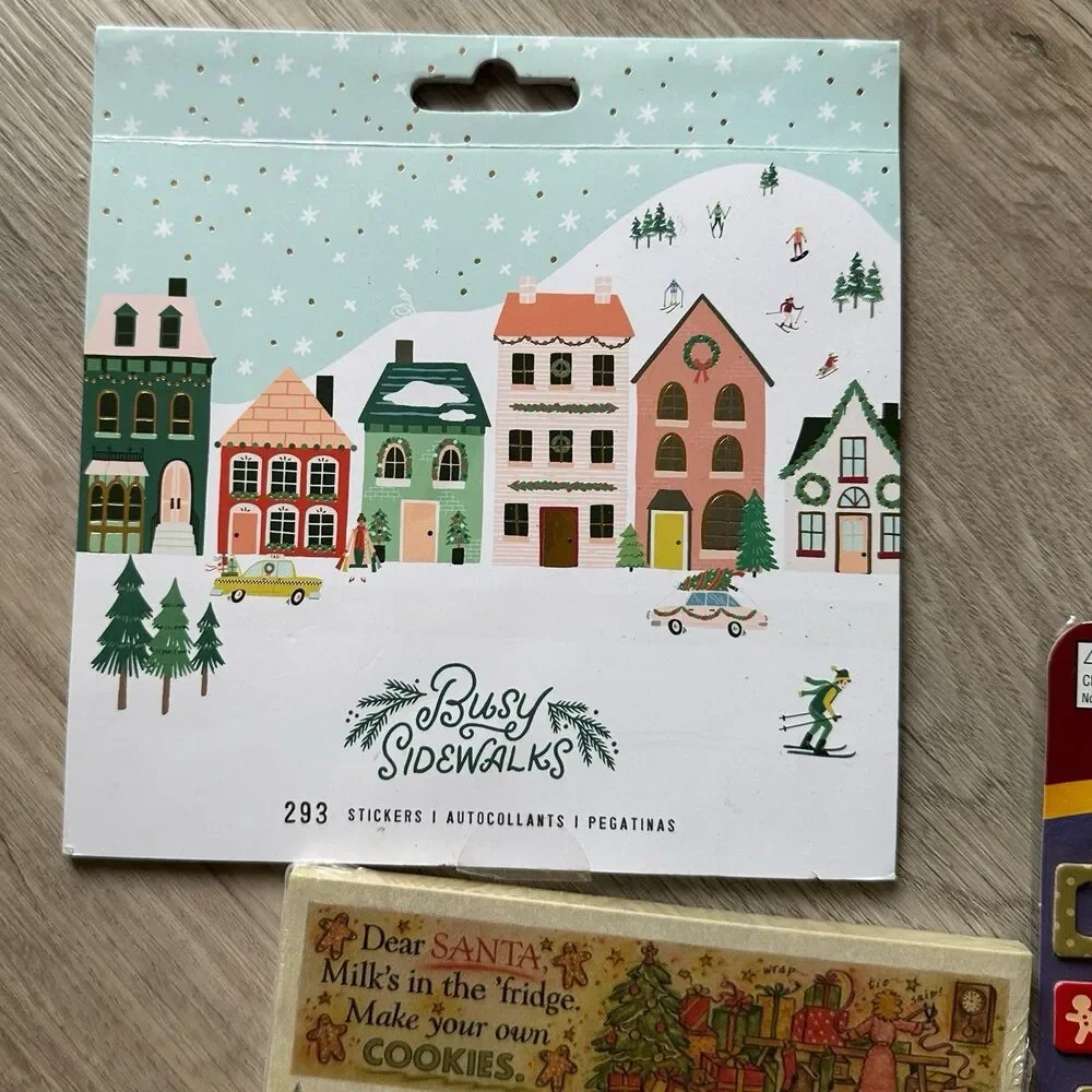 Christmas Holiday Stickers & Notes Lot - 8 New Sealed Packages & Several Loose